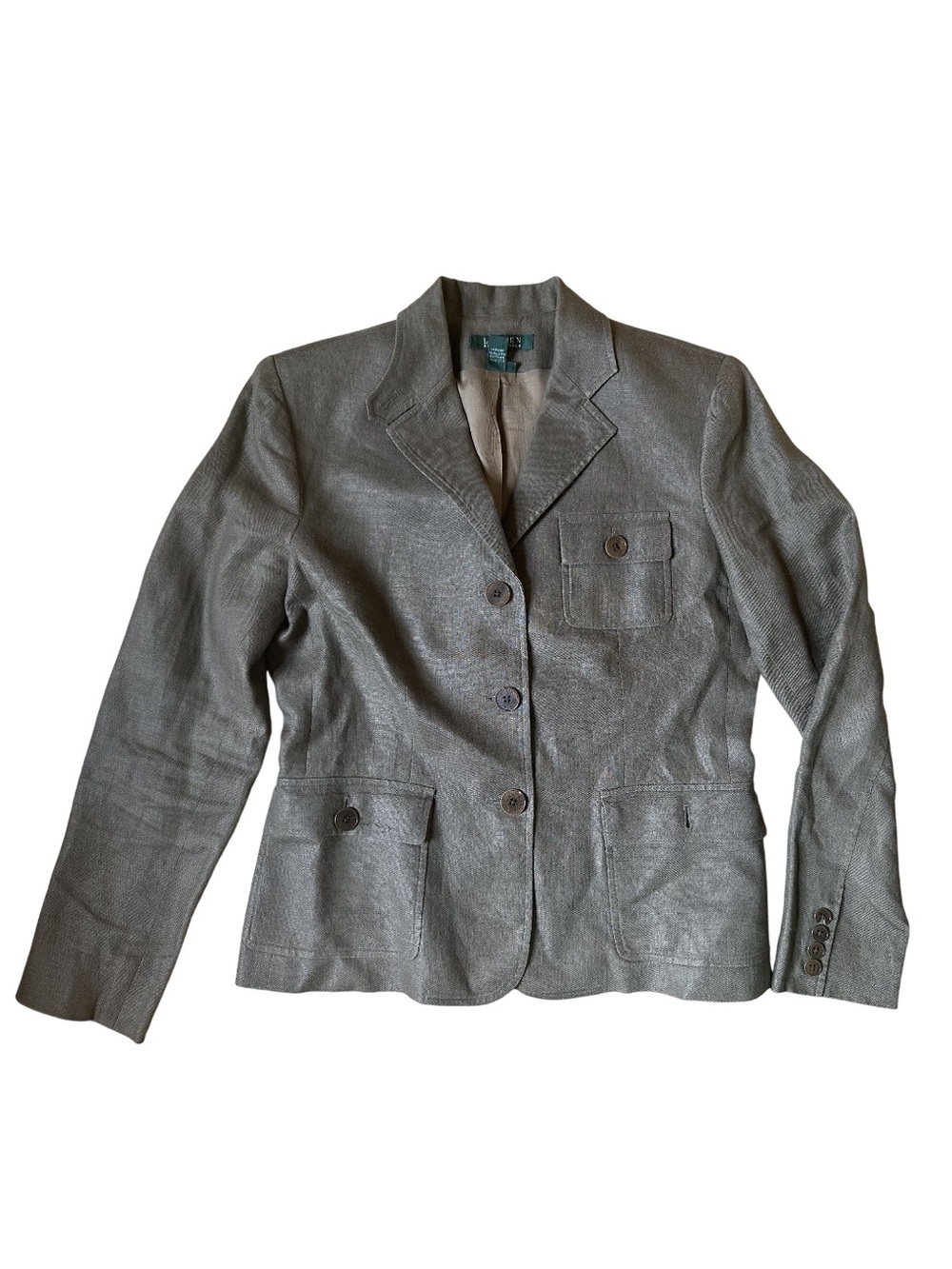 Ralph Lauren Gray Textured Tailored Blazer